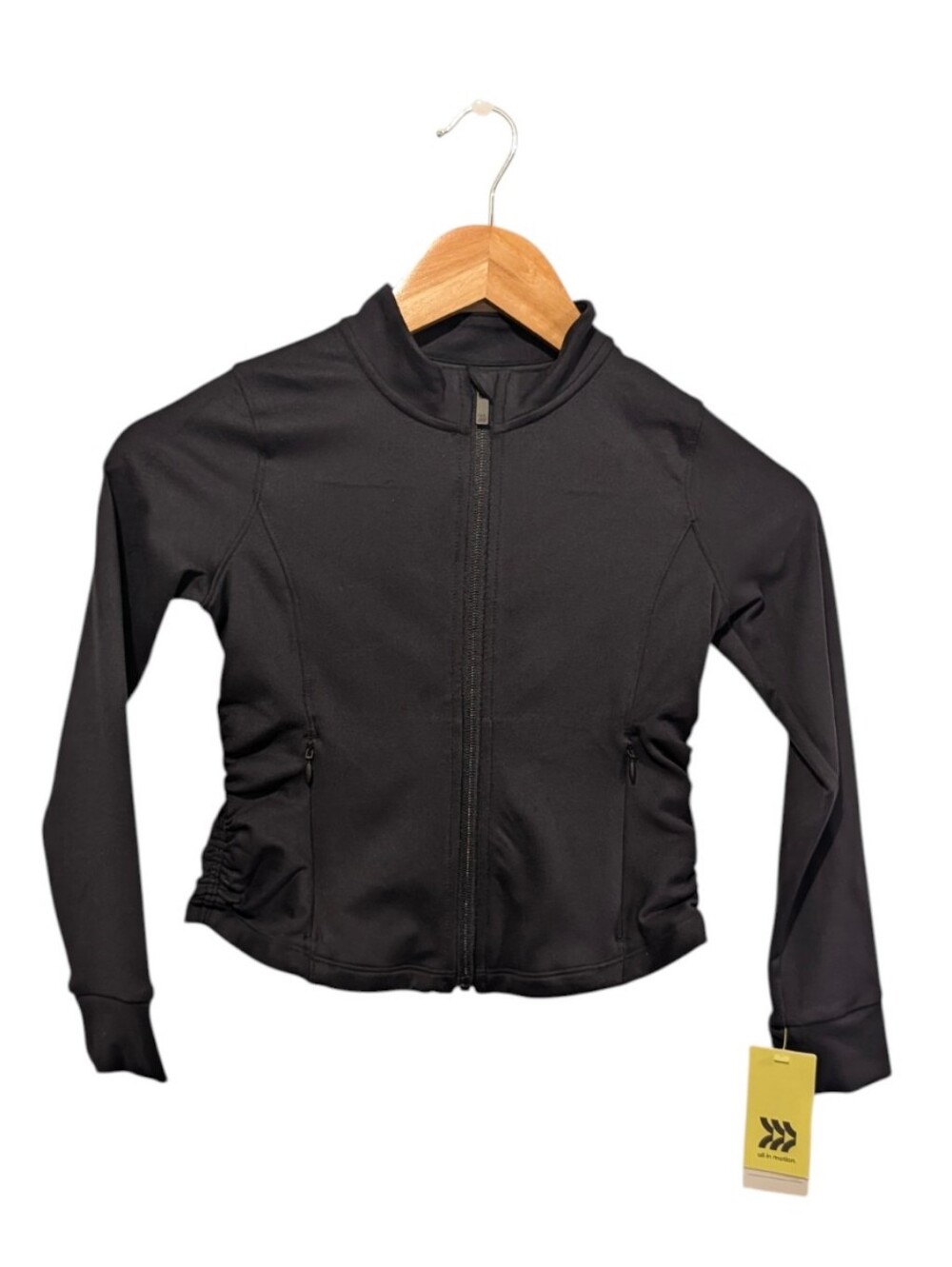 All In Motion Kids Black Zip-Up Active Knit Jacket Size Small 6/7